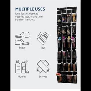 ZOBER Over The Door Shoe/Toy/Etc. Organizer 24 Breathable Pockets Hanging Holder